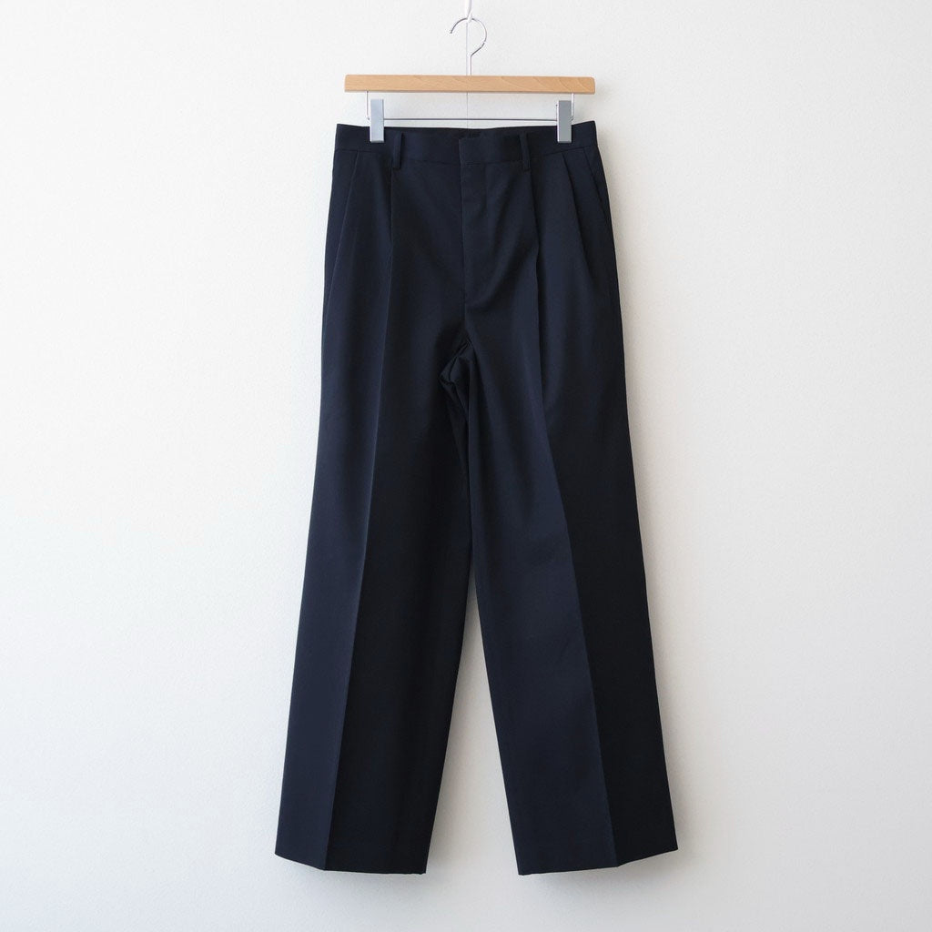 LIGHT WOOL MAX GABARDINE TWO-TUCK SLACKS #TOP BLACK [A26SP09MG
