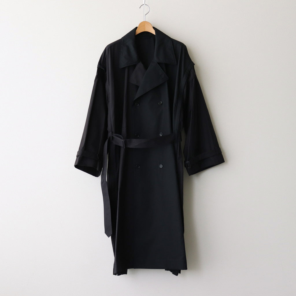 DETACHABLE WIDE TRENCH COAT #BLACK [YK24FW0736C] – ciacura