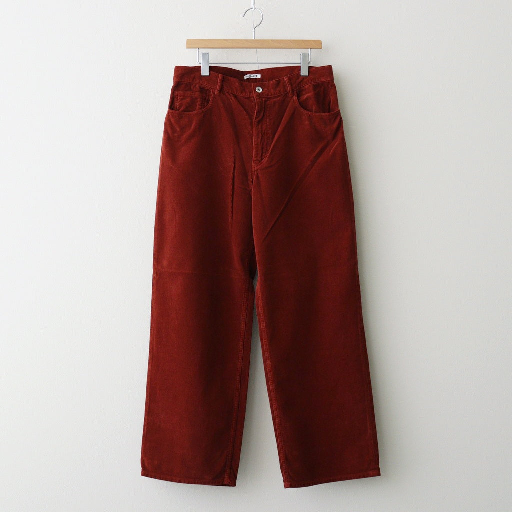 GARMENT-DYED FINX CORDUROY 5P WIDE PANTS #RED BROWN [A26SP01FX