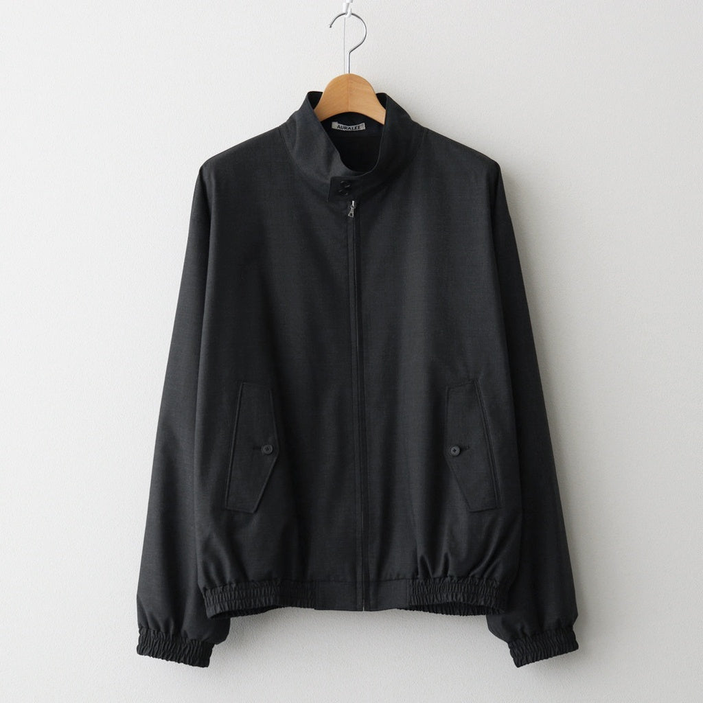 ULTRA FINE TROPICAL WOOL ZIP BLOUSON #TOP CHARCOAL [A26SB01MT