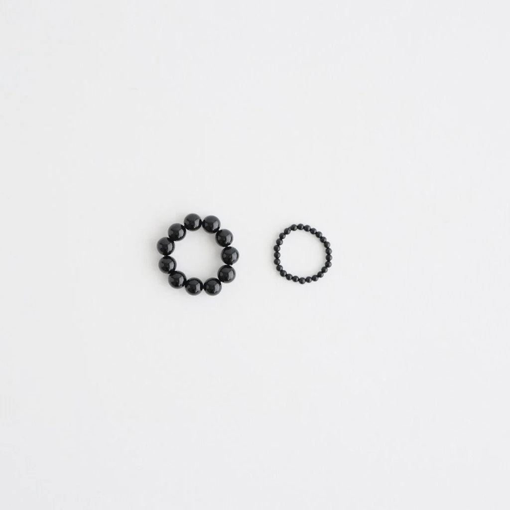 2set Orb Stone Ring #BLK [12610908] - ciacura 三重県四日市市の