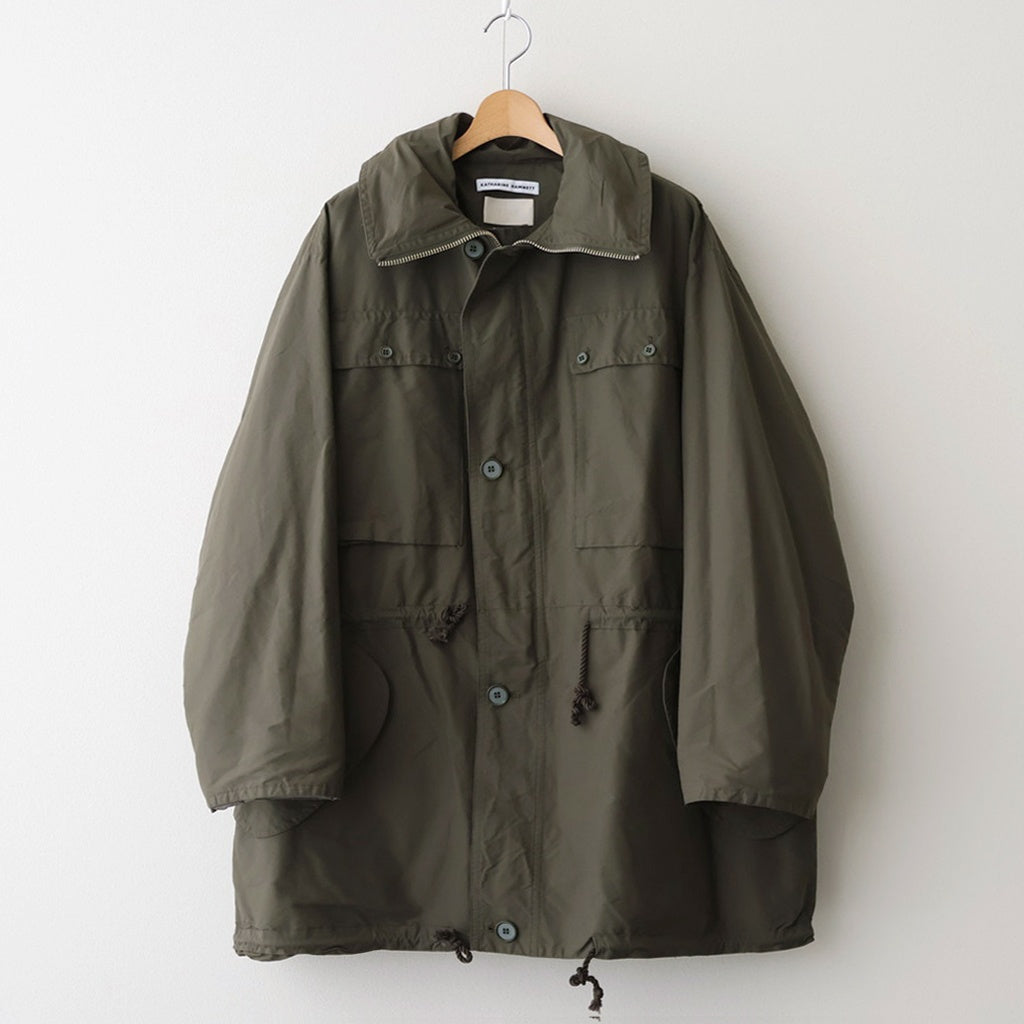 【極美品】na.e Hoodie half coat Olive KATHARINE HAMNETT Recycle Polyester Half Coat #OLIVE [YK25FW01128C