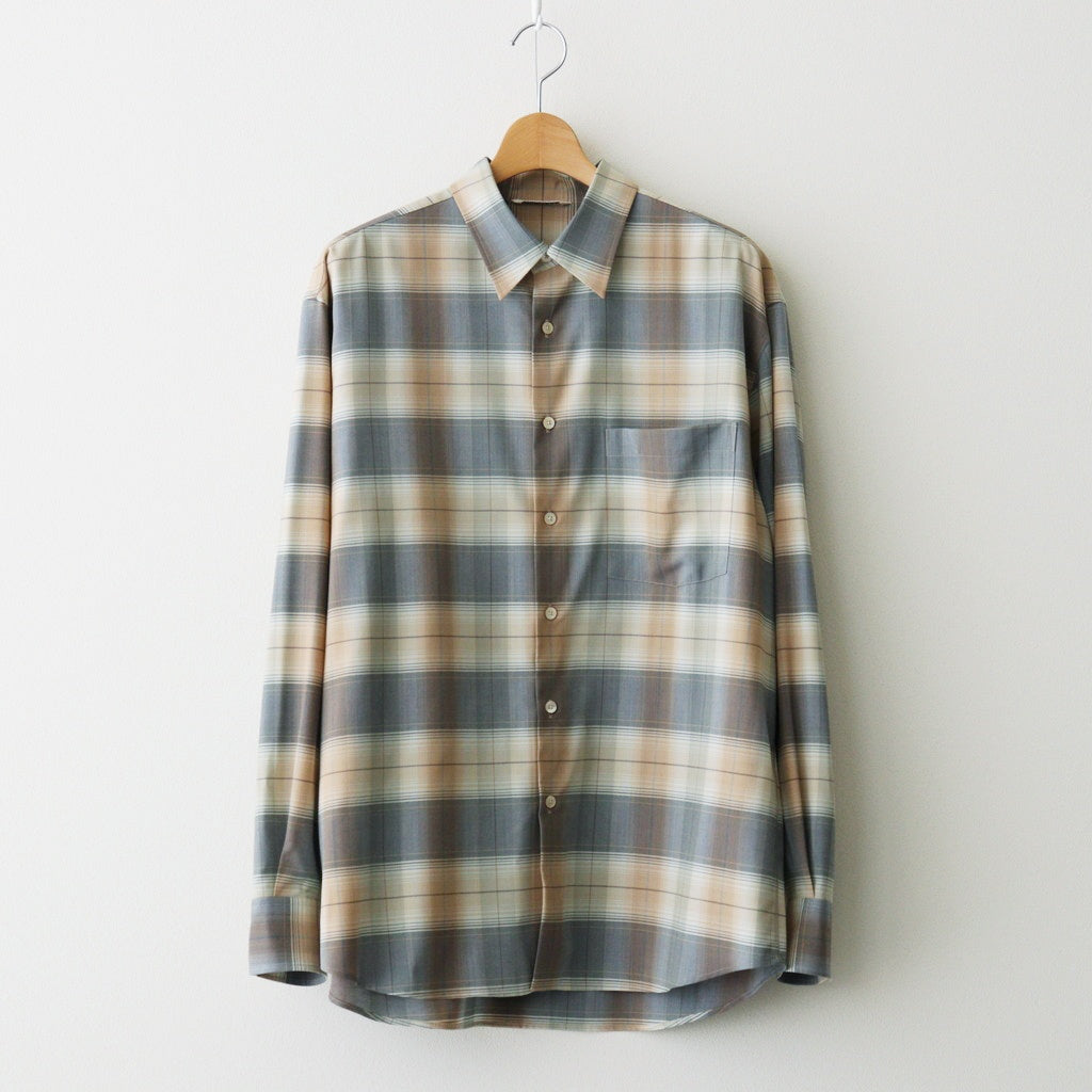 SUPER LIGHT WOOL CHECK SHIRT #LIGHT BROWN CHECK [A26SS01LC