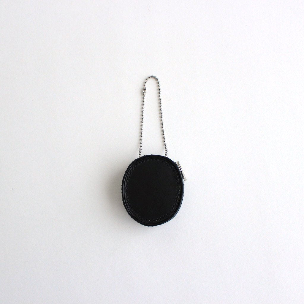 SMOOTHED COW LEATHER OVAL ZIP CASE #BLACK [B01O_CO-15] _ ED ROBERT