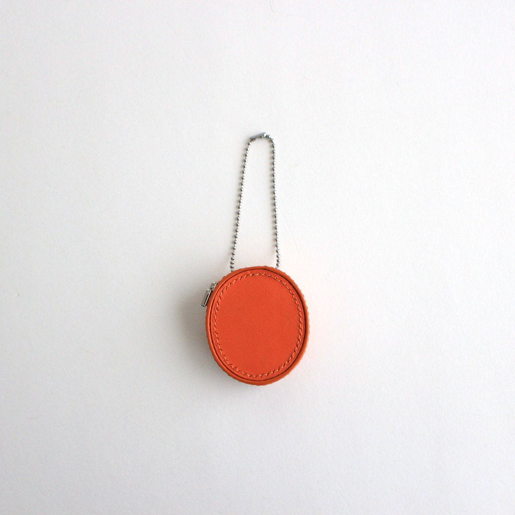 SMOOTHED COW LEATHER OVAL ZIP CASE #ORANGE [B01O_CO-15] _ ED