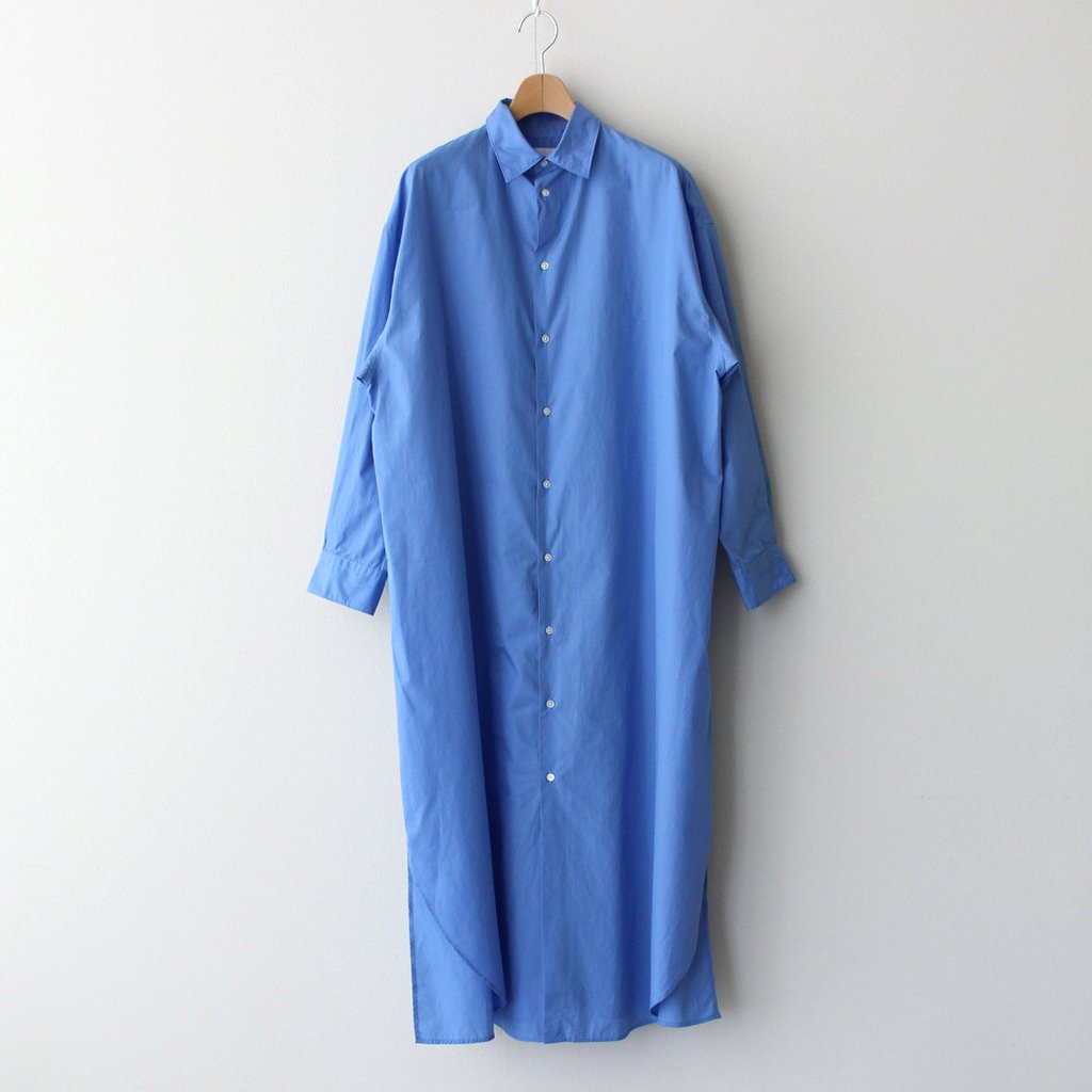 BROAD REGULAR COLLAR OVERSIZED SHIRT DRESS #BLUE [GL231-60084B] _