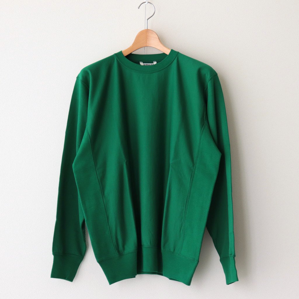 ELASTIC HIGH GAUGE SWEAT P/O #GREEN [A23SP01NU] _ AURALEE