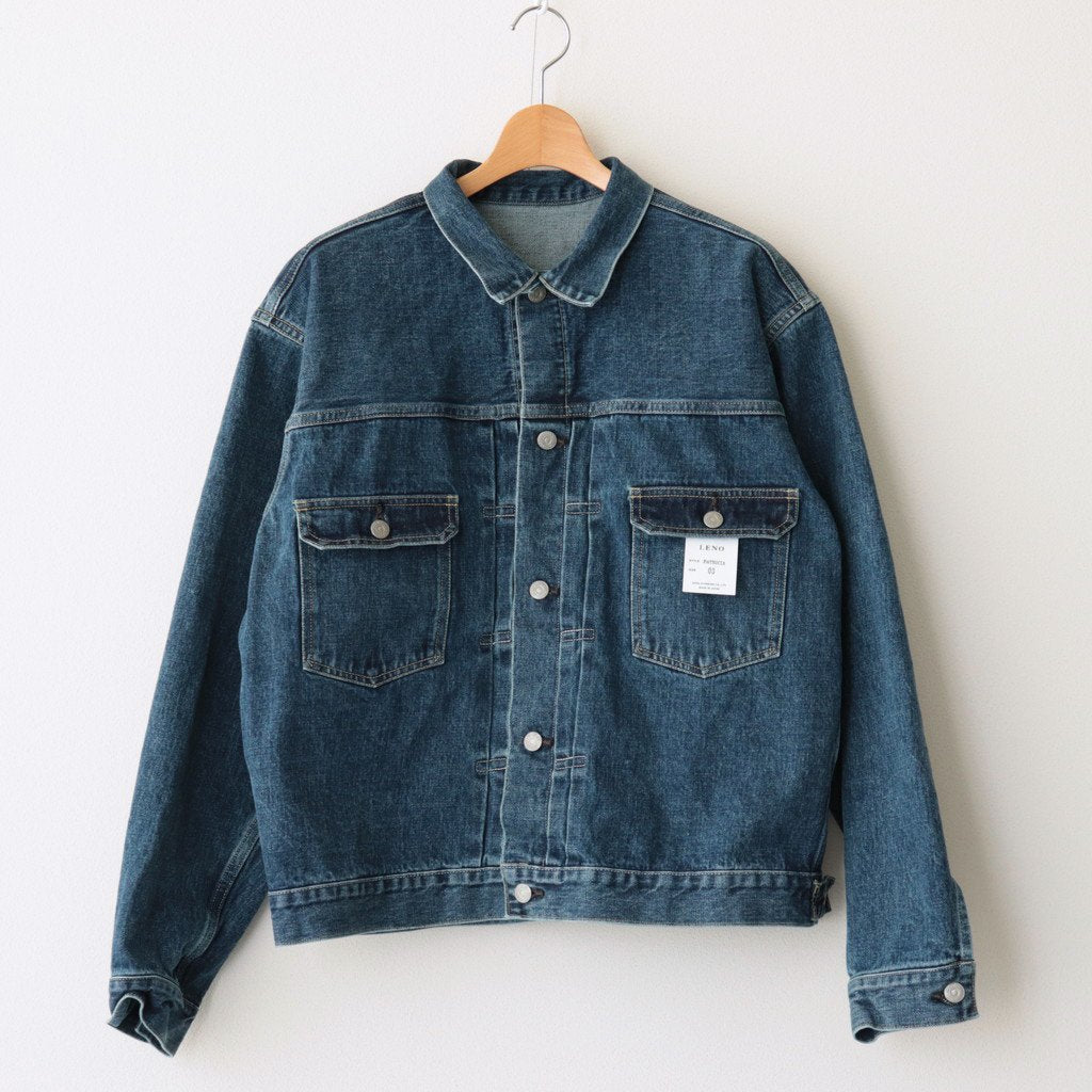 PATRICIA BIG TRUCKER JACKET #AGED INDIGO [H2301-JJ004A] _ LENO