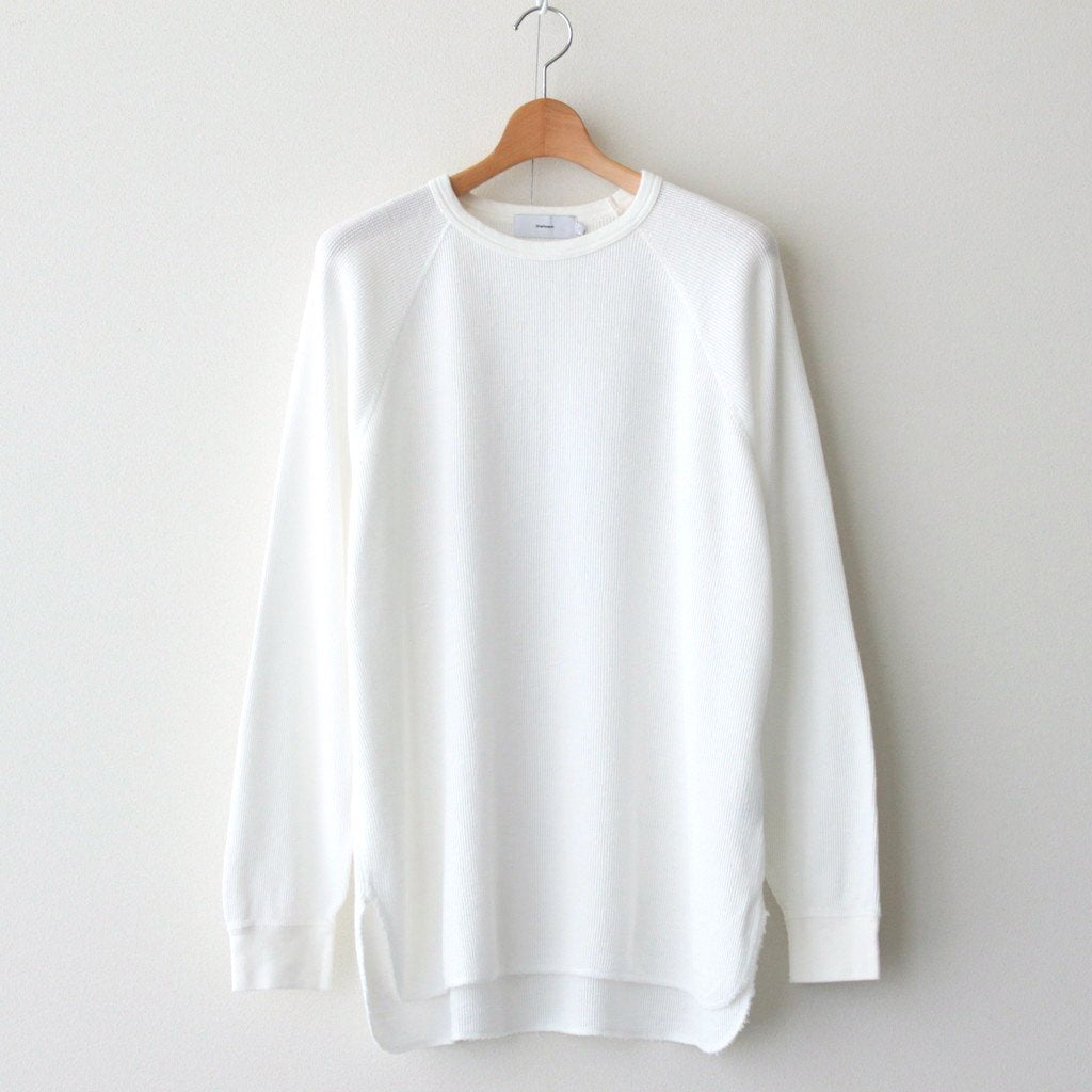 WAFFLE L/S CREW NECK TEE #WHITE [GU231-70317B]