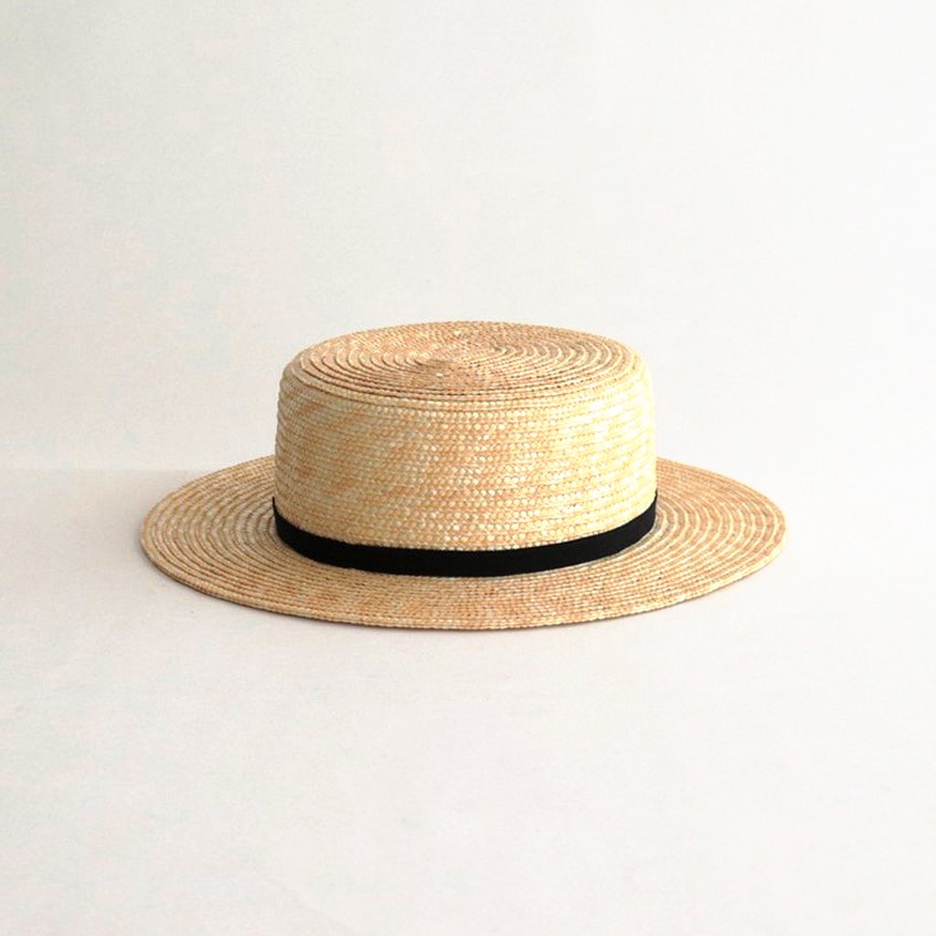 10MM WHEAT BRAID BOATER HAT #NATURAL [NO.22917] _ COMESANDGOES