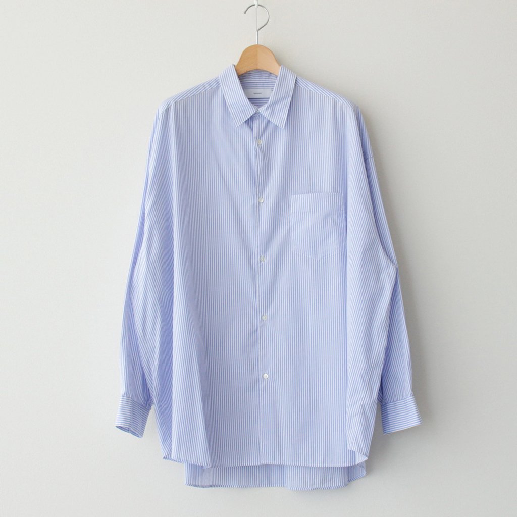 BROAD L/S OVERSIZED REGULAR COLLAR SHIRT #VIOLET STRIPE [GM233