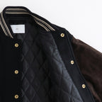 LEATHER STUDIUM JACKET #BLACK x BROWN [25330210]