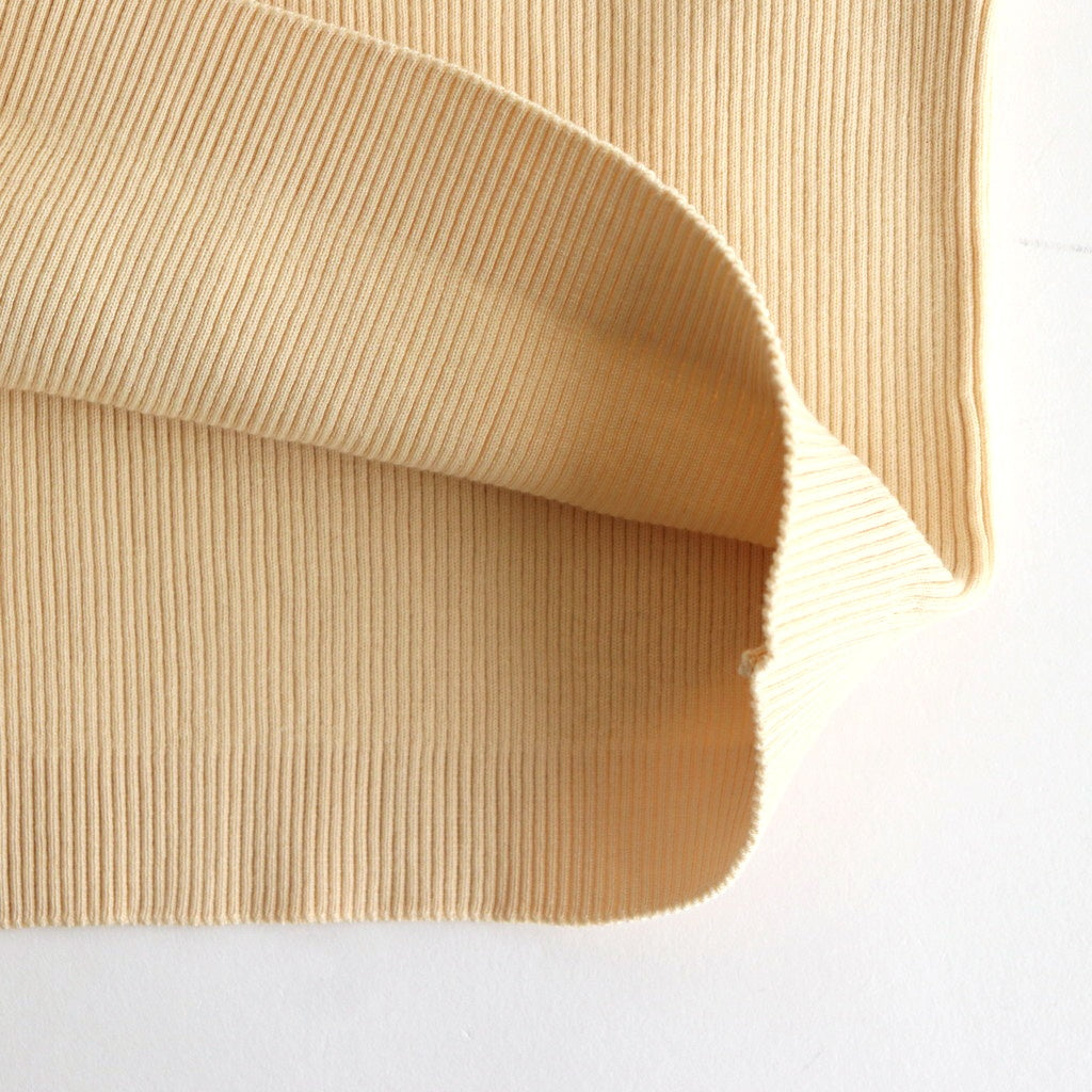 COTTON HIGH GAUGE RIB KNIT POLO #YELLOW [A00P01HR]