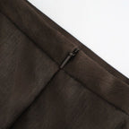 SHEER SILK COTTON CUT JACQUARD PENCIL SKIRT #DARK BROWN [A26SS02SO]