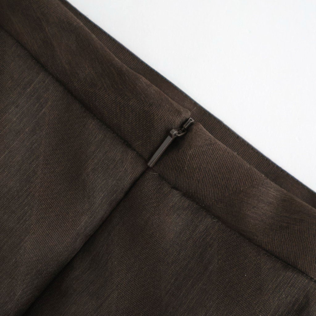 SHEER SILK COTTON CUT JACQUARD PENCIL SKIRT #DARK BROWN [A26SS02SO]
