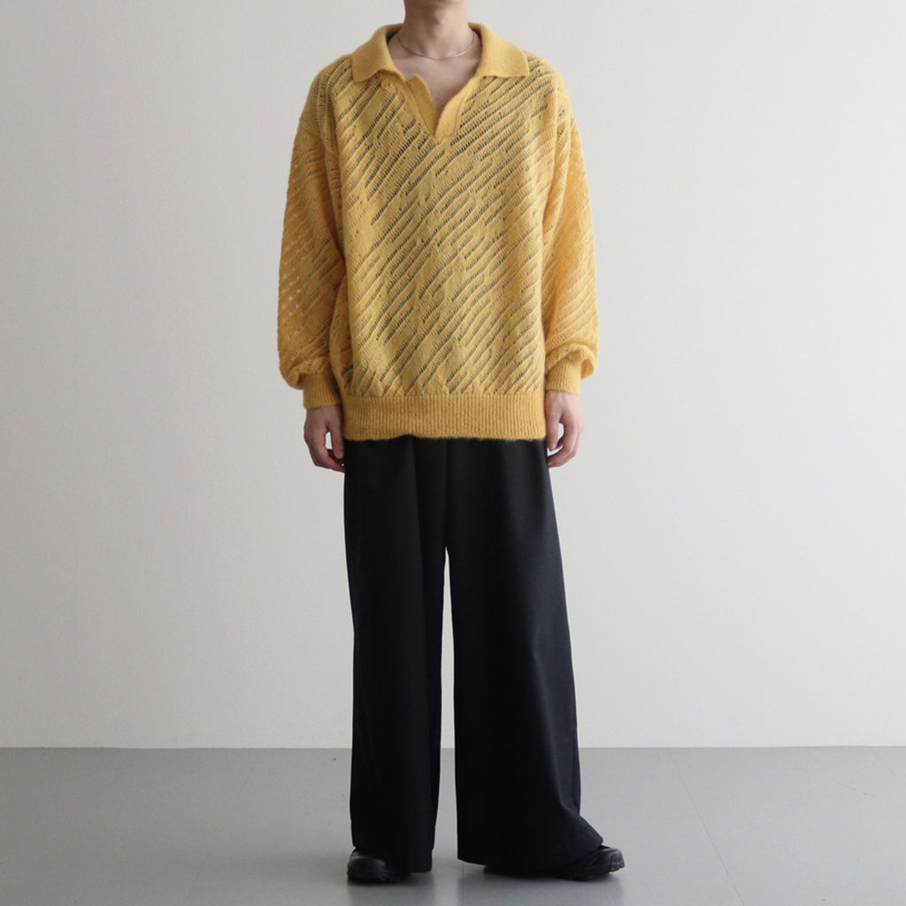 SILK MOHAIR PULLOVER SWEATER #YELLOW [YK24SS0671S]