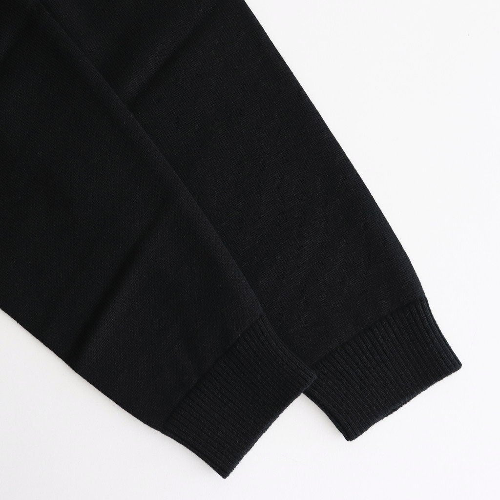 WOOL WASHI CREWNECK SWEATER #BLACK [KRAGGW0102]