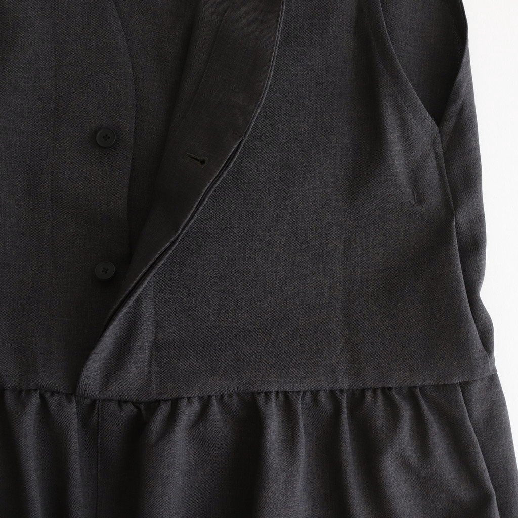 NBGZOO - オクタグラムポリエステル・艶消平織 オーバーオール #91 Dark Grey mix [SN_NC0809OO]