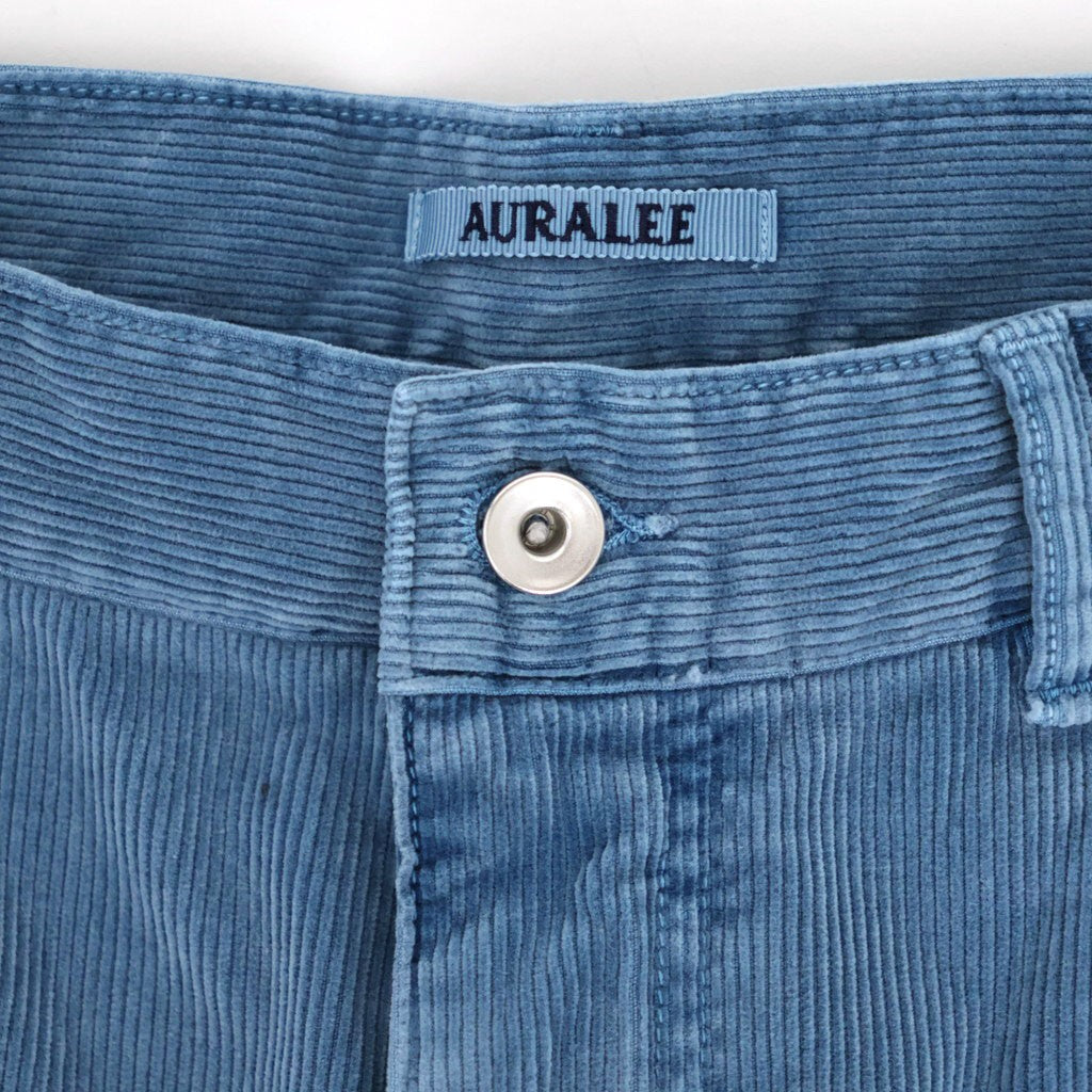 GARMENT-DYED FINX CORDUROY 5P WIDE PANTS #DUSTY BLUE [A26AP01FX]
