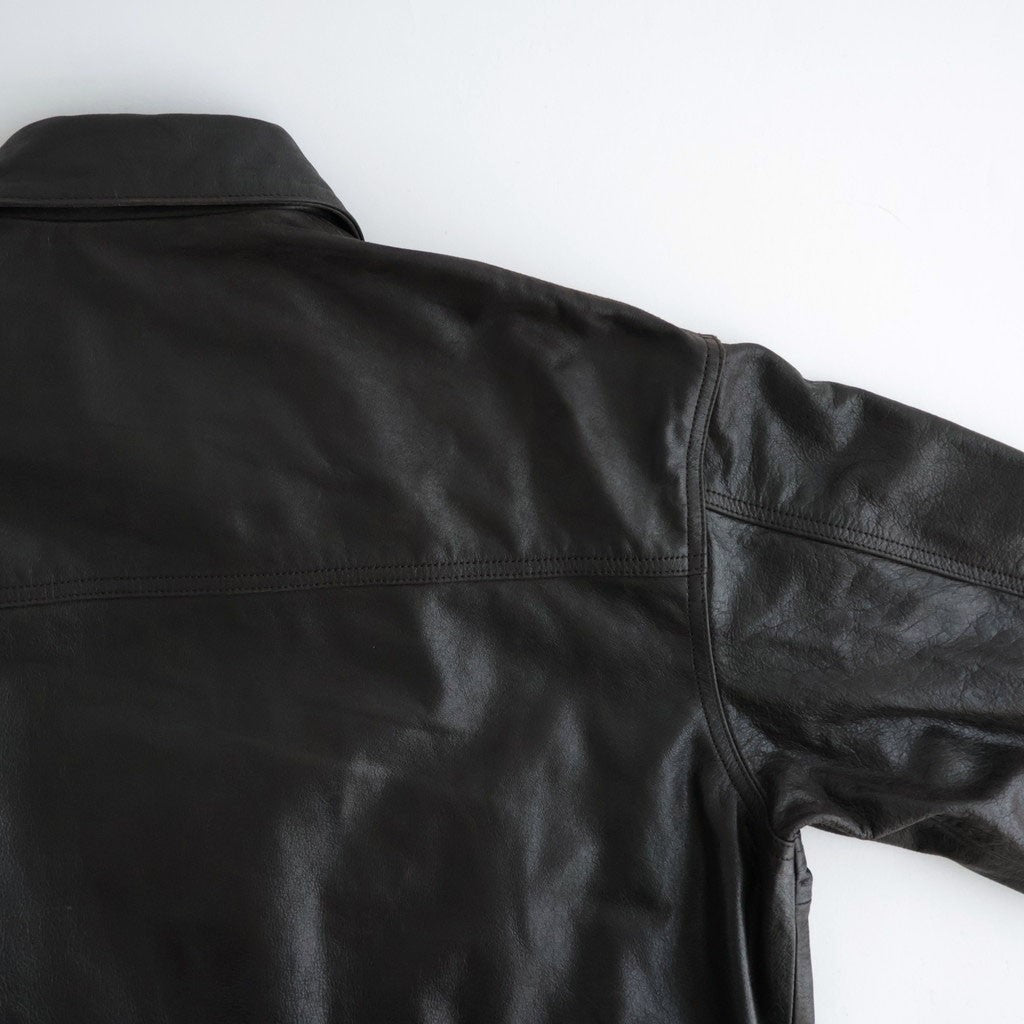 Leather Flight Jacket #Dark Brown [YK26FW01304B]