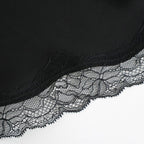 Satin Lace Scarf #BLK [12611027]