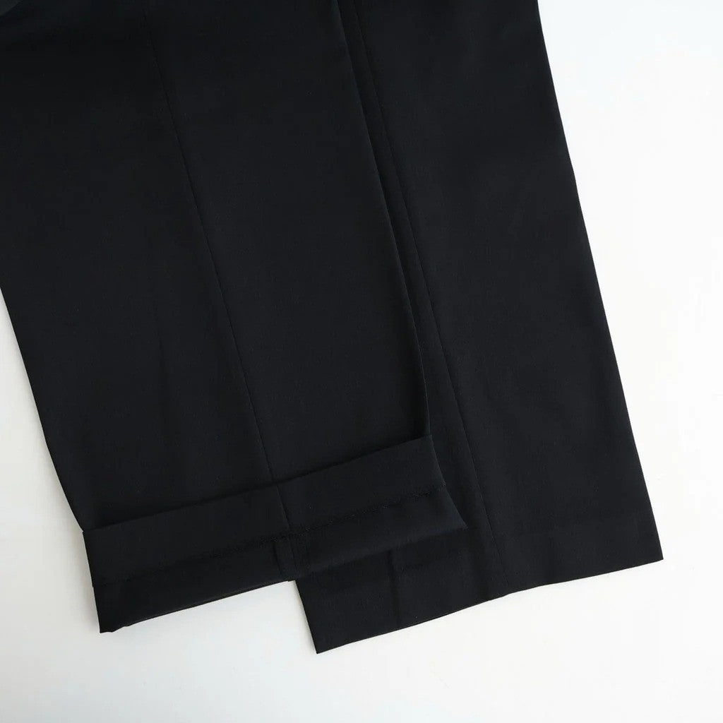 LIGHT WOOL MAX GABARDINE TWO-TUCK SLACKS #TOP BLACK [A26AP06MG]