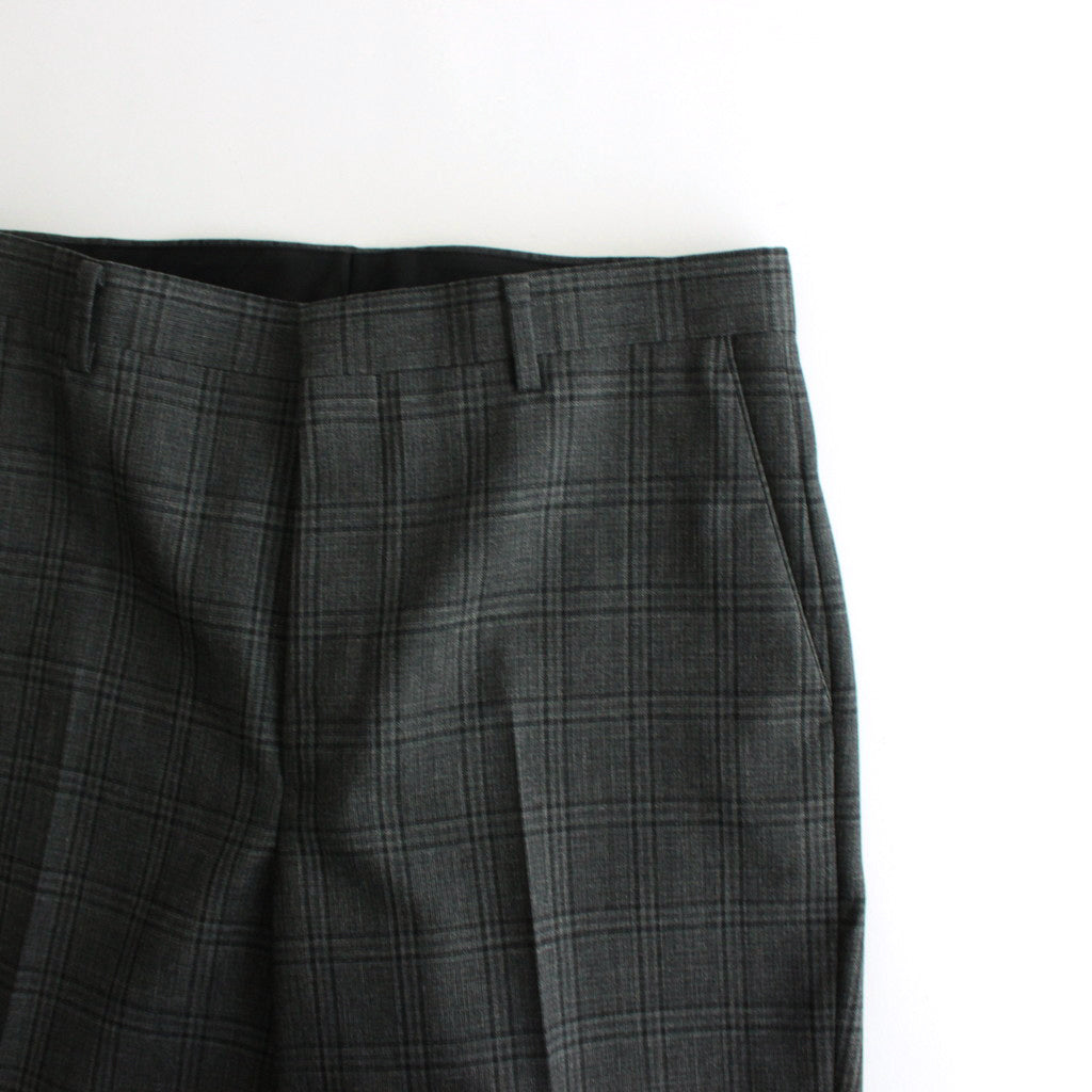 BLUEFACED WOOL CHECK SLACKS #CHARCOAL CHECK [A24AP02CB]