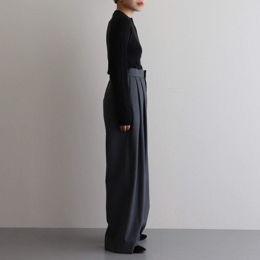 WOOL TROPICAL WIDE EASY PANTS #TOP GRAY [PRAGCW0110]