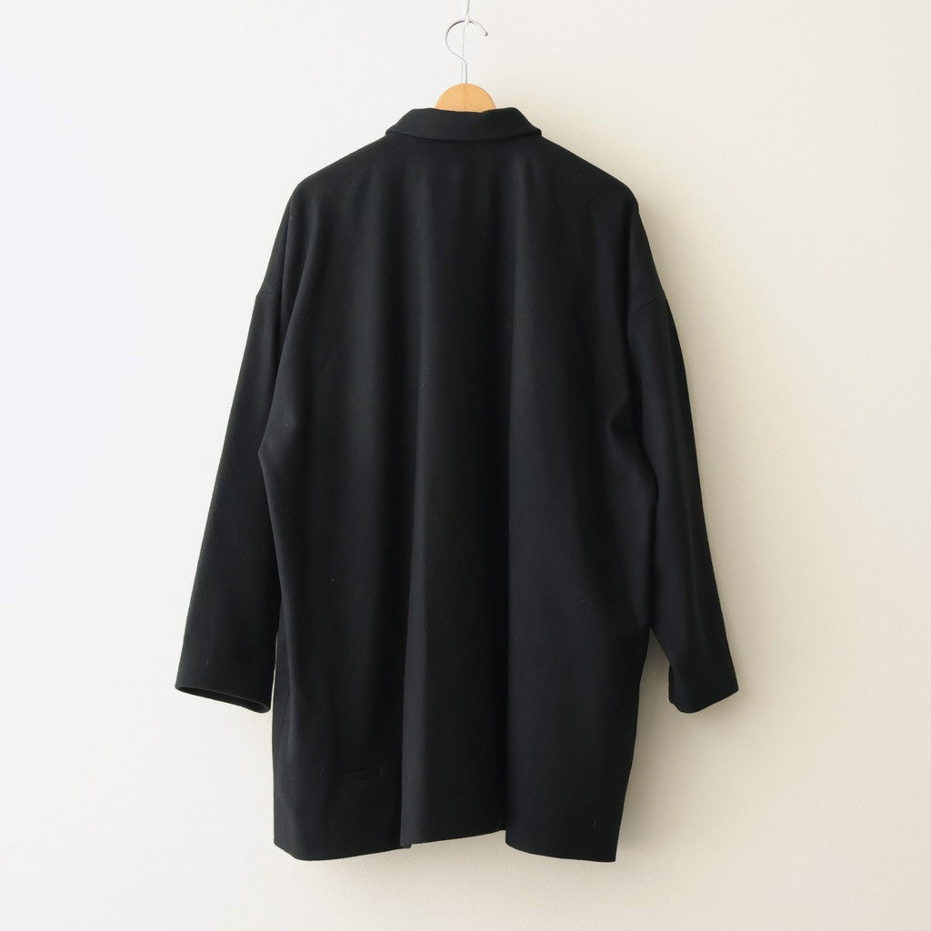 メルトンBigハーフコート #BLACK [D225-C548]