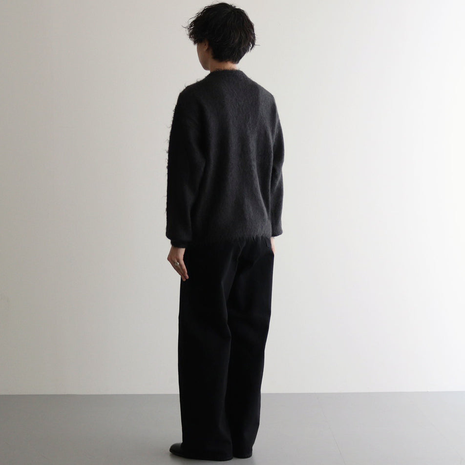 BRUSHED SUPER KID MOHAIR KNIT CARDIGAN #INK BLACK [A24AC01KM]