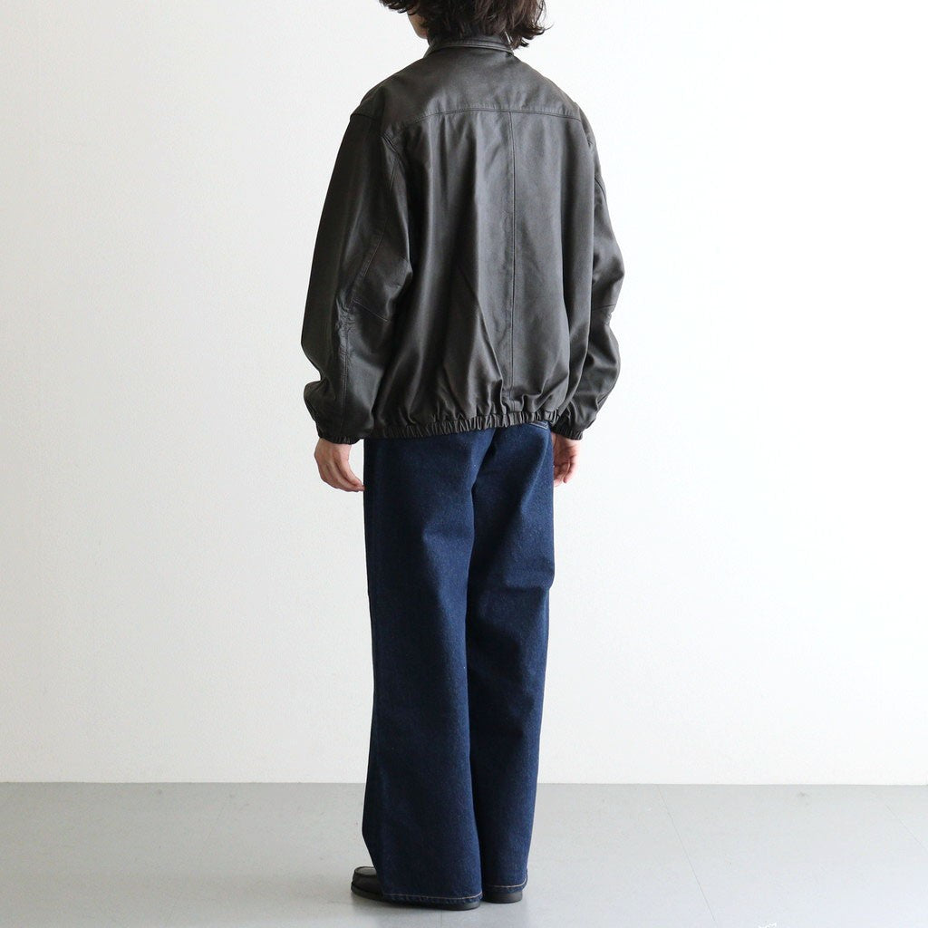 Calf Leather Sports Jacket #Dark Brown [YK26FW01306B]