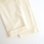DOUBLE WEAVE COTTON ONE TUCK WIDE PANTS #CREAM [ST.1398]