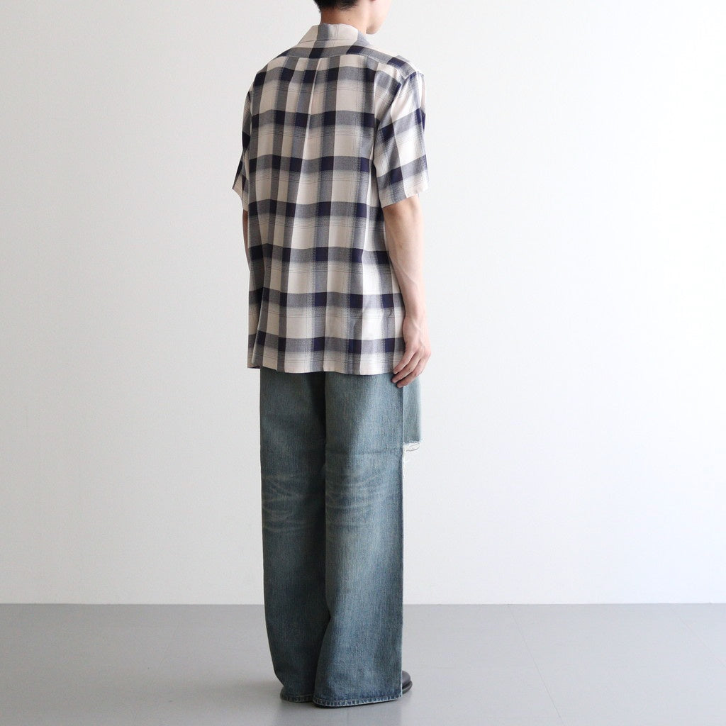 DAMAGED MODERN DENIM PANTS WIDE CUT #FADED INDIGO [25880409]