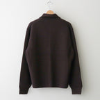 SUPER FINE WOOL RIB KNIT SHIRT CARDIGAN #TOP BROWN [A25AC01RK]