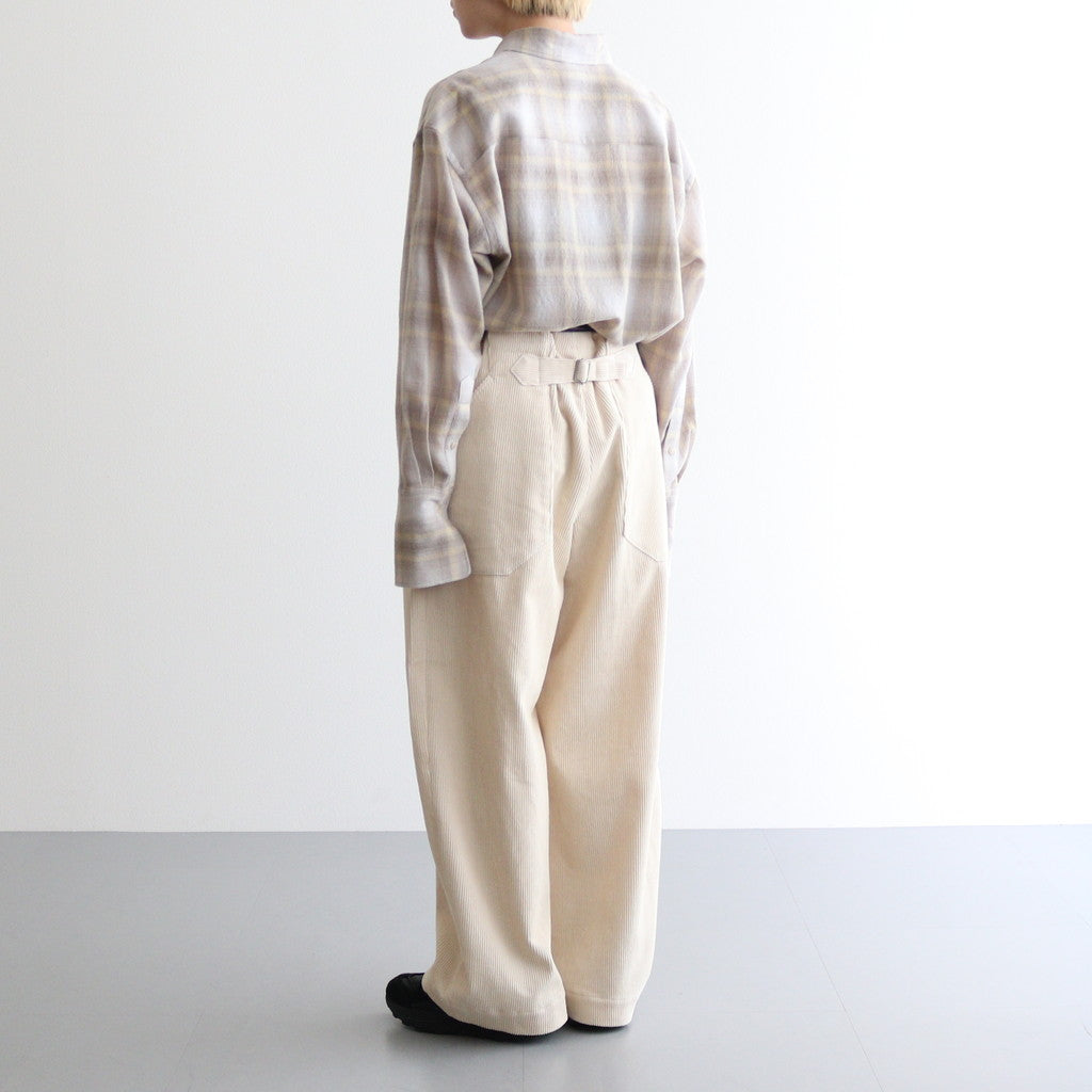 AIRY WOOL CHECK SHIRT #YELLOW GRAY CHECK [A24AS02WN]