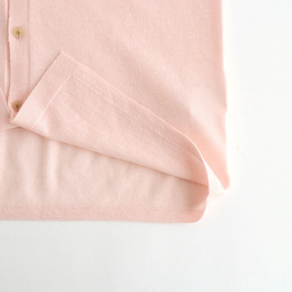 HIGH GAUGE SOFT CASHMERE KNIT SHIRT CARDIGAN #LIGHT PINK [A26AC03SM]