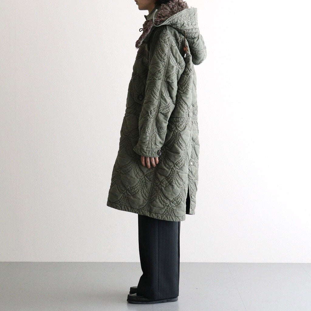 QUILTING FISHTAIL COAT #KHAKI [26330104]