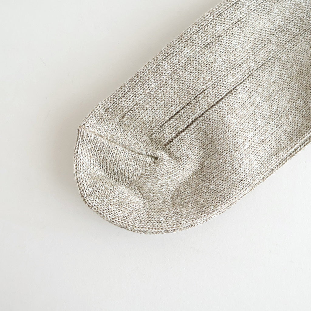 LINEN COTTON RIBBED ANKLE SOCKS #GRAYGE [R1462-SS26]