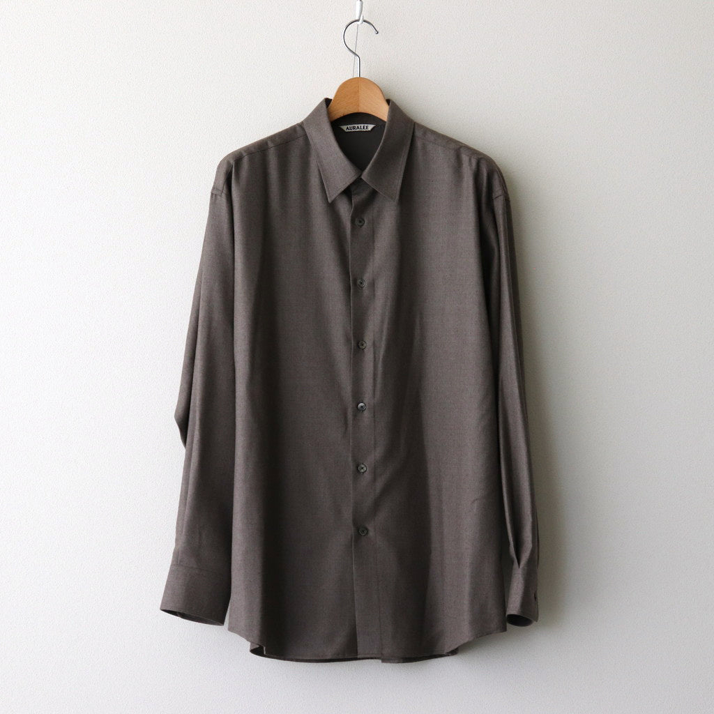 SUPER LIGHT WOOL SHIRT #TOP BROWN [A24AS01OS]