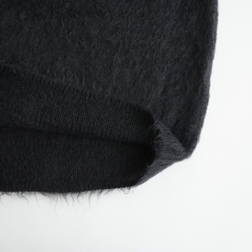 BRUSHED SUPER KID MOHAIR KNIT P/O #INK BLACK [A26AP02KM]