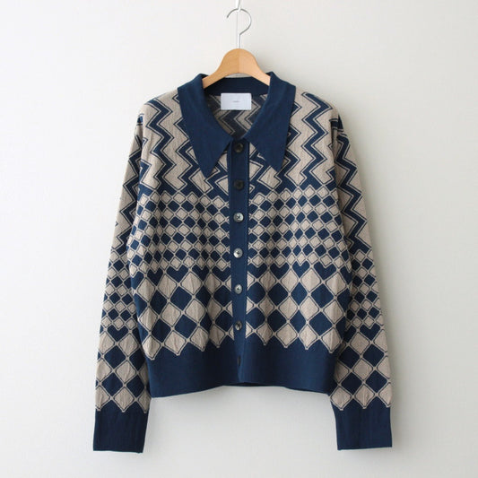 KUBA KNIT SWEATER #NAVY & BEIGE [2541000601]