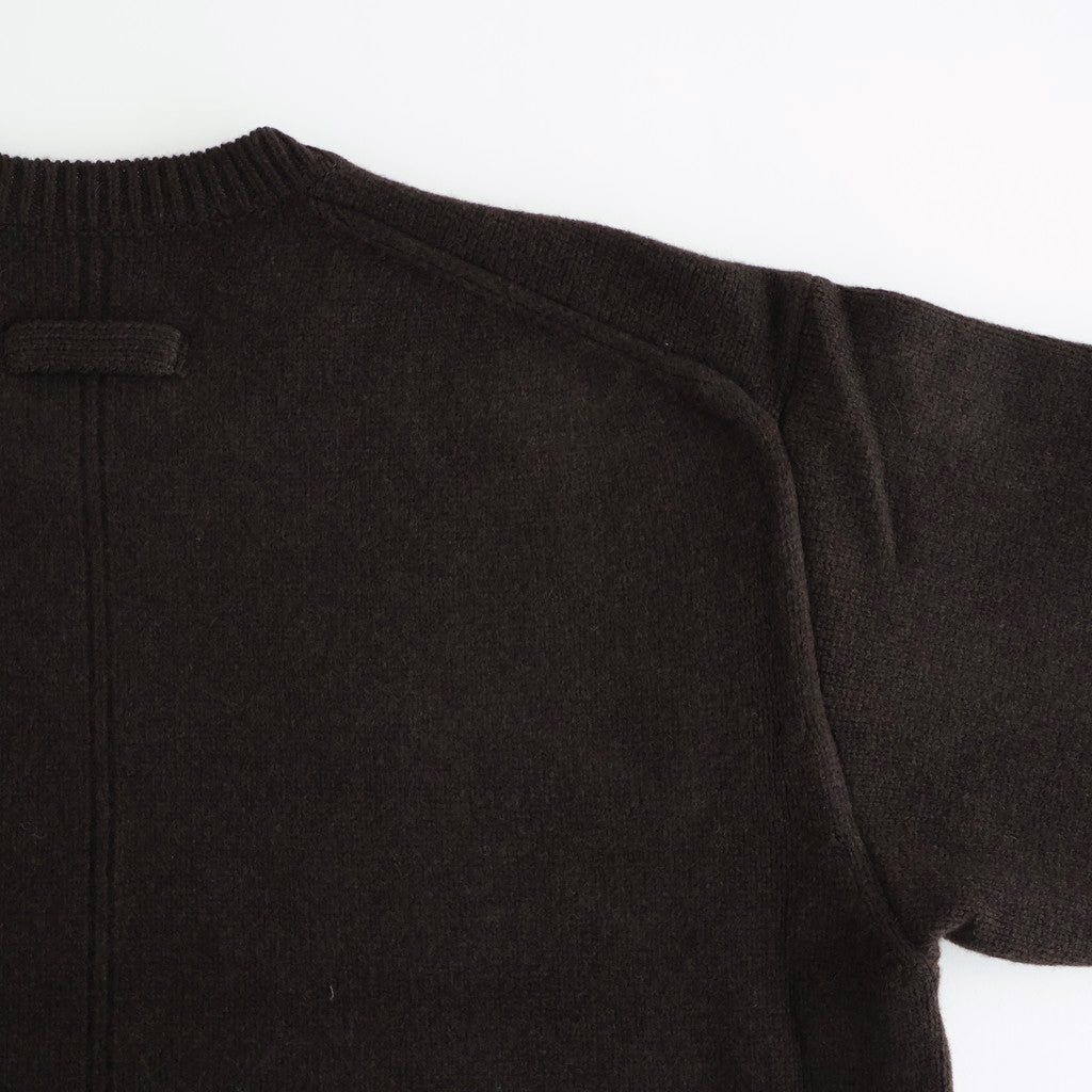 EXTRA FINE WOOL WARM KNIT CREW NECK LS #DARK BROWN [ST.1289]