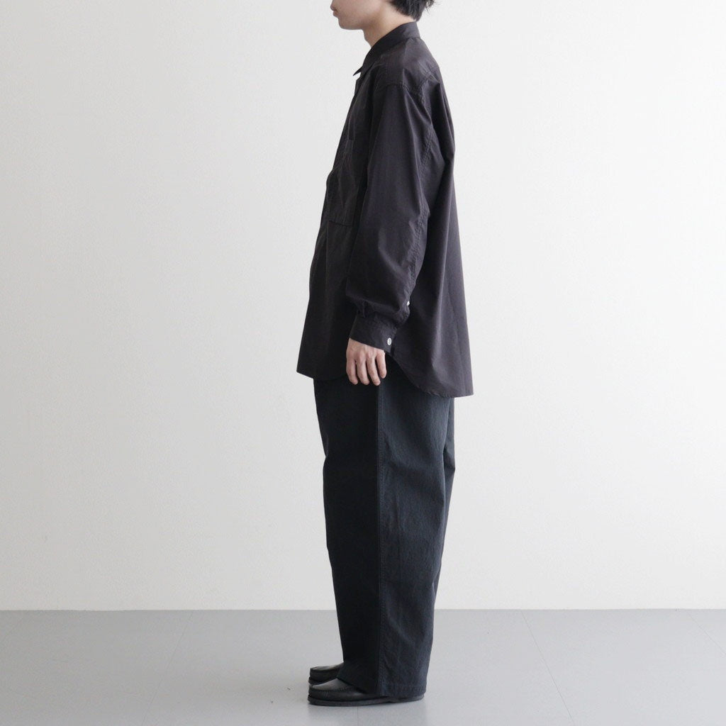 ナイロンオックス 製品染め タックパンツ #BLACK [HQ-P003-051]