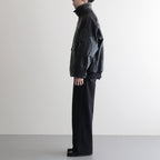 合皮MIXジップブルゾン #BLACK [HP-J011-051]