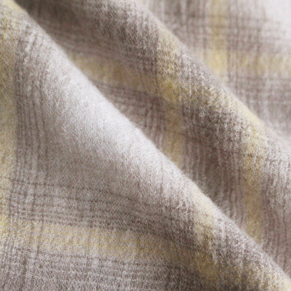 AIRY WOOL CHECK SHIRT #YELLOW GRAY CHECK [A24AS01WN]