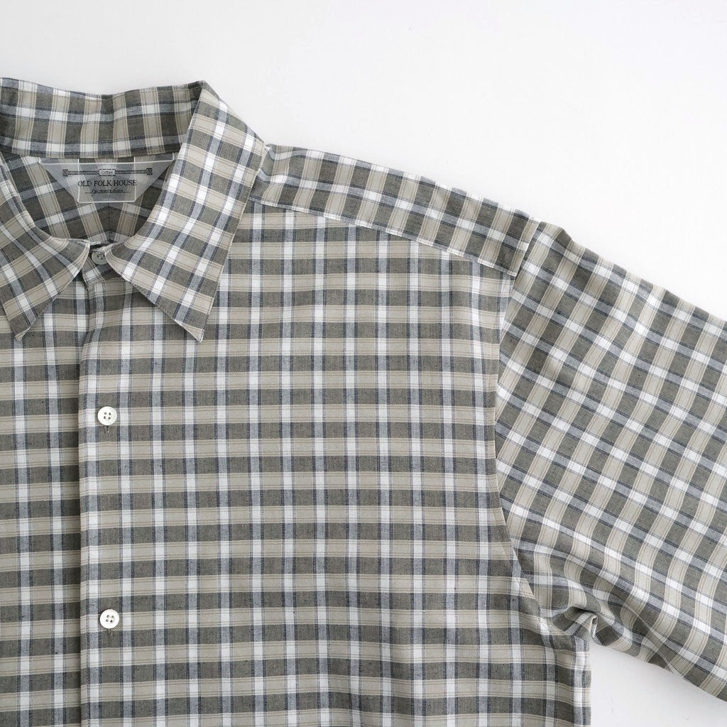 Banshu-ori Classic Shirt - Vintage Fabric #Gray & Beige Plaid [OFH010SH13]