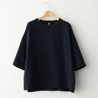 FOB6T - 微強撚綿天竺 6分袖カットソー #95 Midnight [SN_FR0902T6]