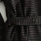 DOUBLE LAPELED DOUBLE BREASTED COAT #GINGHAM x BLACK [ST.603]