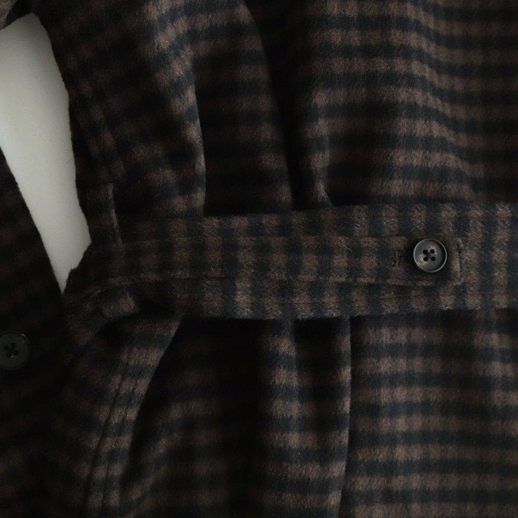 DOUBLE LAPELED DOUBLE BREASTED COAT #GINGHAM x BLACK [ST.603]