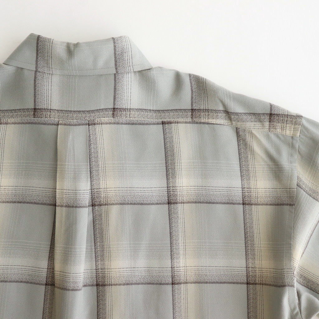 OMBRE PLAID SHIRTS LOOSE FIT #SMOKE BLUE [2541000504]